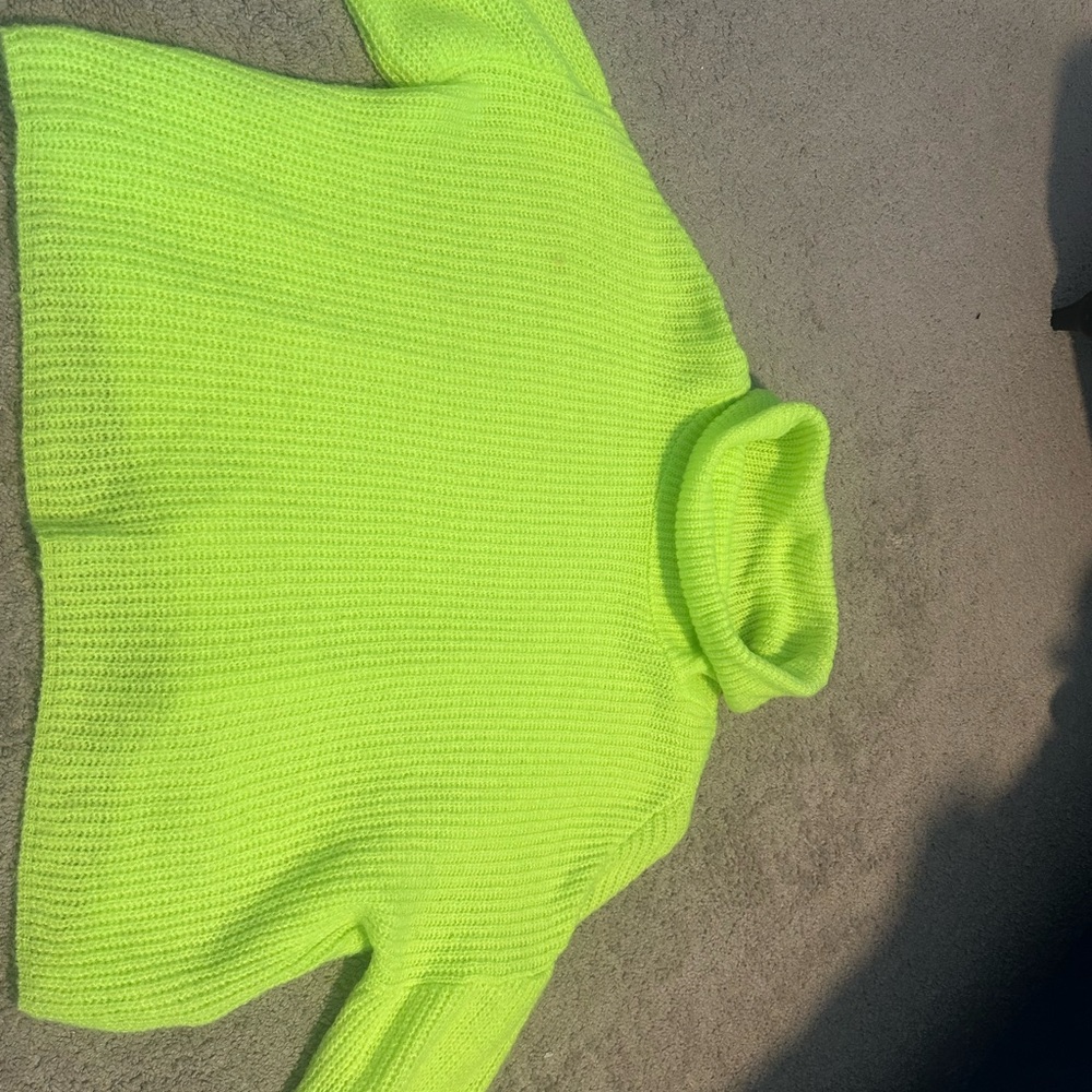 Miami Vibrant Lime Turtleneck Sweater